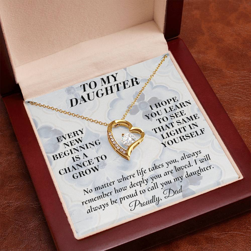 C166 - May Every New Beginning Remind You That Dad Will Always Stand Behind You - Forever Love Necklace