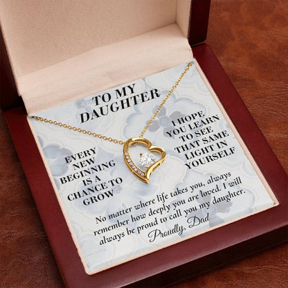 C166 - May Every New Beginning Remind You That Dad Will Always Stand Behind You - Forever Love Necklace