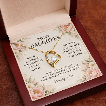 C126 - Grow With Grace Live With Courage And Always Remember Where Your Strength Began - Forever Love Necklace