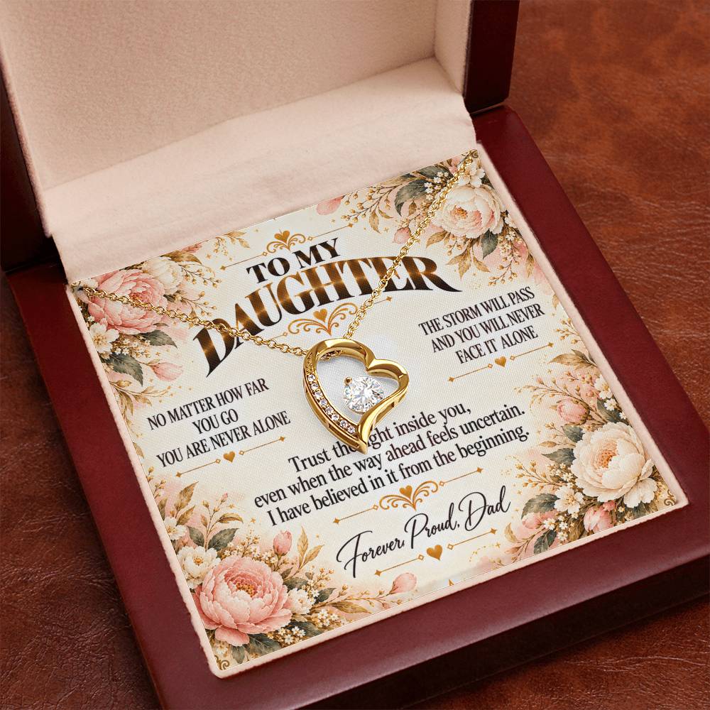 C455 - No Matter How Far You Go You Will Always Carry A Piece Of Dad’s Heart With You - Forever Love Necklace