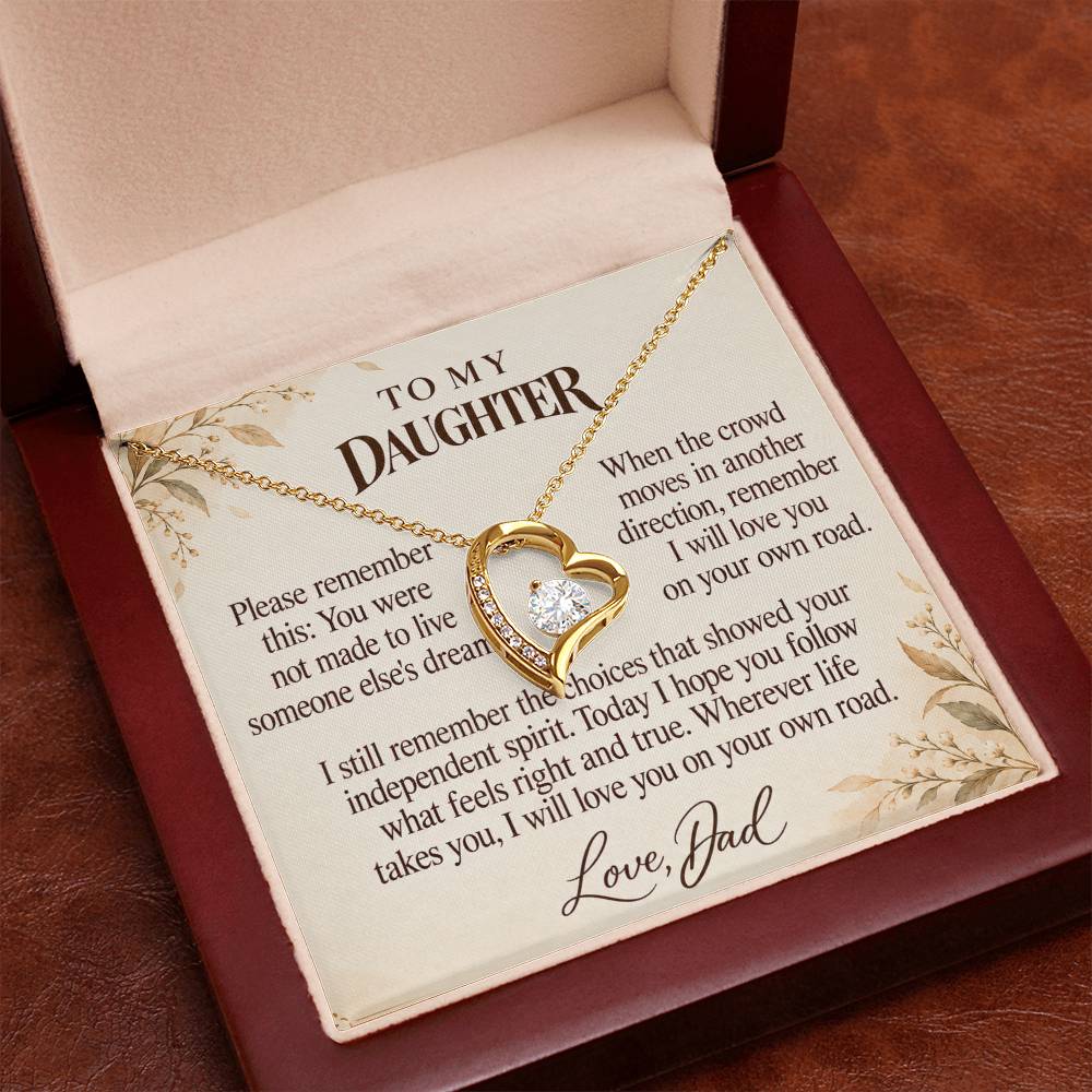 C676 - Walk Your Own Path And Quiet Words For Your Hardest Days - Forever Love Necklace