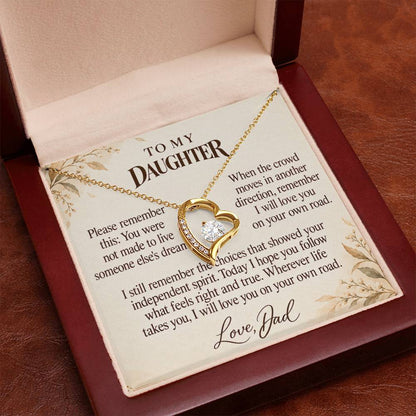 C676 - Walk Your Own Path And Quiet Words For Your Hardest Days - Forever Love Necklace