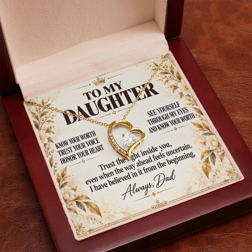 C210 - My Greatest Wish Is That You Always Know Your Worth And Never Settle For Less - Forever Love Necklace