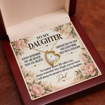 C276 - Grow With Grace Live With Courage And Always Remember Where Your Strength Began - Forever Love Necklace