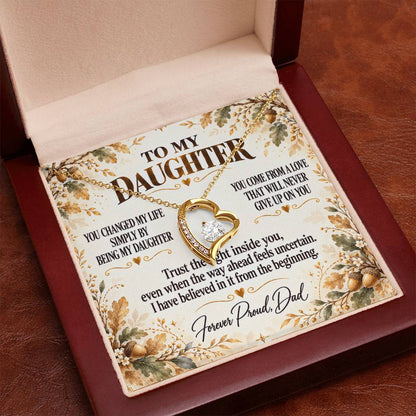 C295 - I Will Always Celebrate The Woman You Become And Treasure The Little Girl You Were - Forever Love Necklace