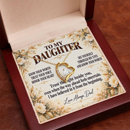 C360 - My Greatest Wish Is That You Always Know Your Worth And Never Settle For Less - Forever Love Necklace