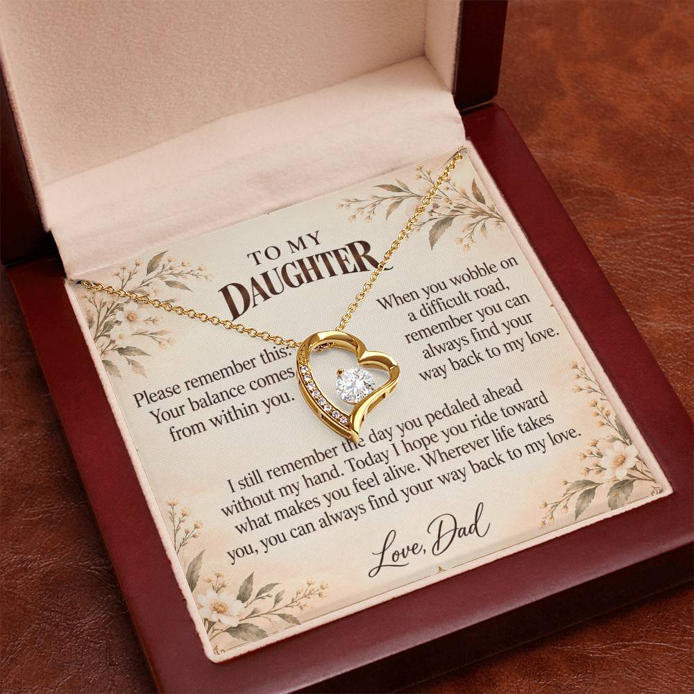 C521 - The Bicycle I Let Go And Quiet Words For Your Hardest Days - Forever Love Necklace