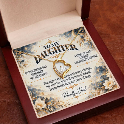 C438 - The Strong Woman You Are Becoming Will Always Remind Me Of The Little Girl I Adore - Forever Love Necklace