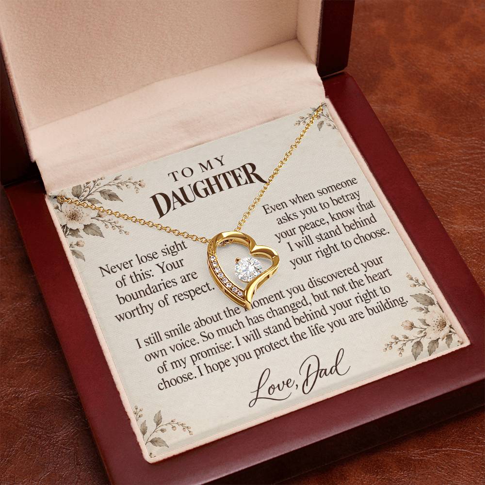 C664 - Permission To Say No And A Memory That Time Cannot Take Away - Forever Love Necklace