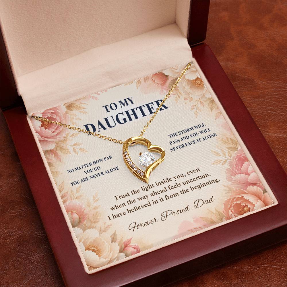 C55 - No Matter How Far You Go You Will Always Carry A Piece Of Dad’s Heart With You - Forever Love Necklace
