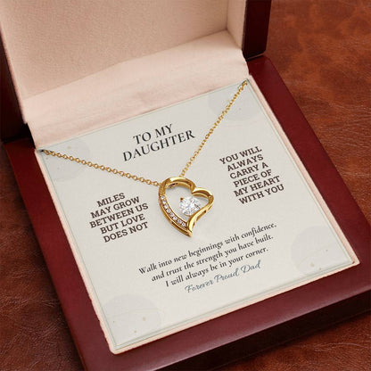 C119 - There Is No Distance Great Enough To Change The Bond Between A Father And Daughter - Forever Love Necklace