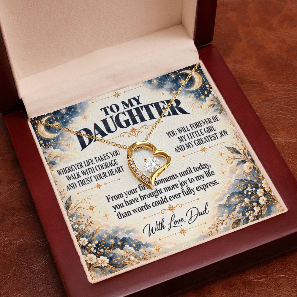 C377 - No Matter How Much You Grow There Will Always Be A Little Girl I Love Beyond Words - Forever Love Necklace