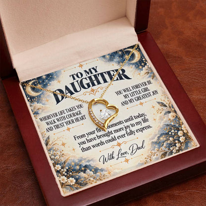 C377 - No Matter How Much You Grow There Will Always Be A Little Girl I Love Beyond Words - Forever Love Necklace