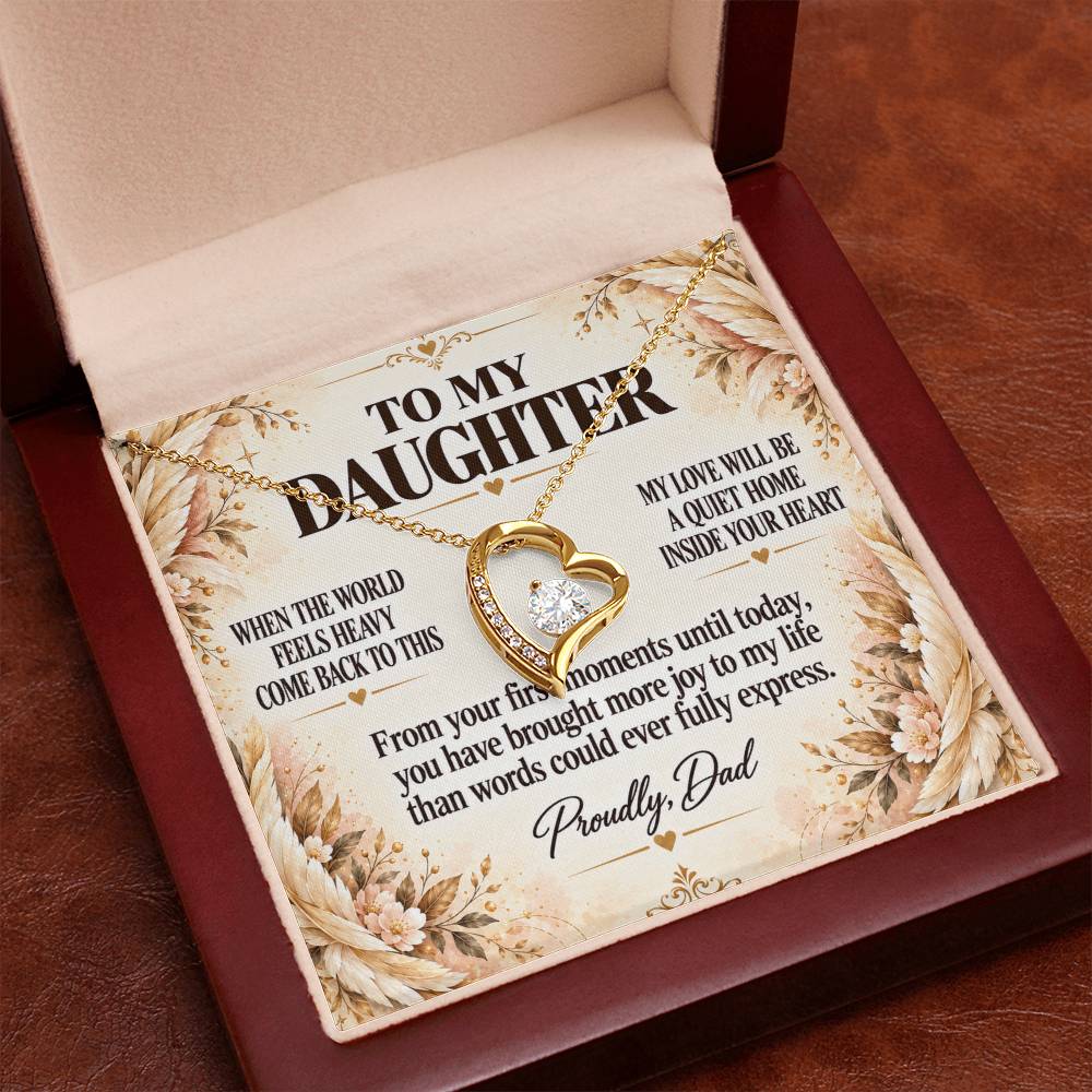 C222 - When The World Feels Heavy Remember You Will Always Have A Place In Dad’s Heart - Forever Love Necklace