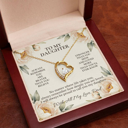 C101 - Always Remember How Deeply You Are Loved And How Proud Dad Will Always Be - Forever Love Necklace