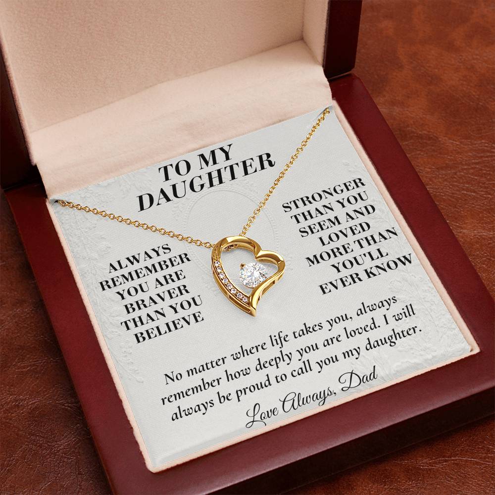 C176 - Grow With Grace Live With Courage And Always Remember Where Your Strength Began - Forever Love Necklace