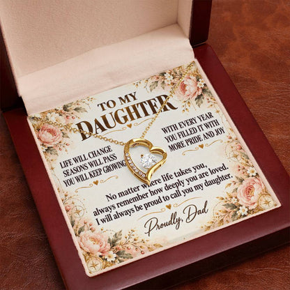C286 - Every Step You Take Into Your Future Carries A Lifetime Of My Love Behind You - Forever Love Necklace