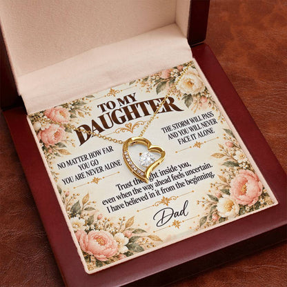 C380 - Whenever You Look Back Know There Has Always Been A Dad Proudly Standing Behind You - Forever Love Necklace