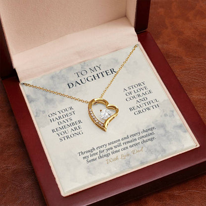 C113 - Even On Your Hardest Days Remember You Are Stronger Than You Think And Never Alone - Forever Love Necklace