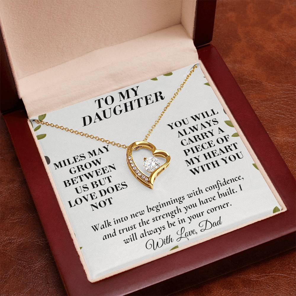 C169 - There Is No Distance Great Enough To Change The Bond Between A Father And Daughter - Forever Love Necklace