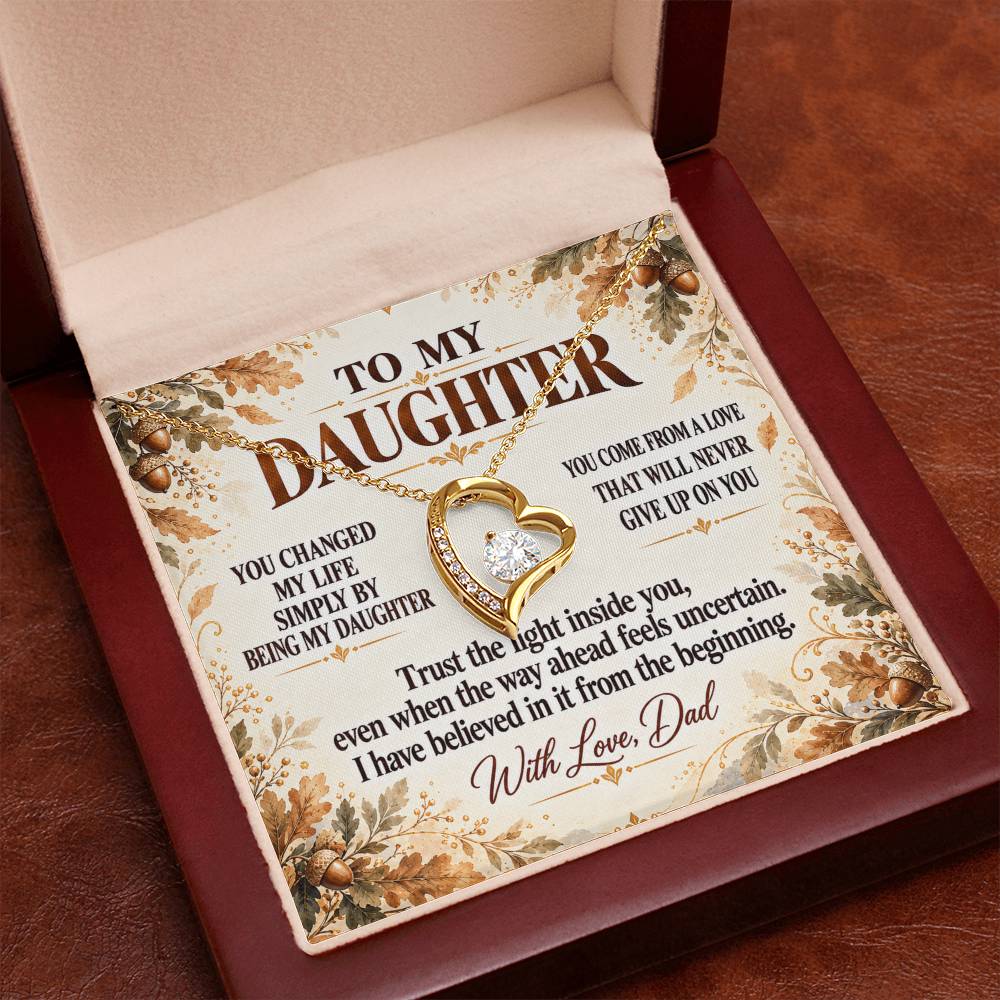 C345 - I Will Always Celebrate The Woman You Become And Treasure The Little Girl You Were - Forever Love Necklace