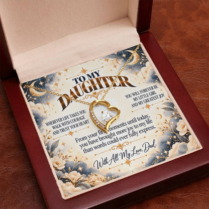 C477 - No Matter How Much You Grow There Will Always Be A Little Girl I Love Beyond Words - Forever Love Necklace