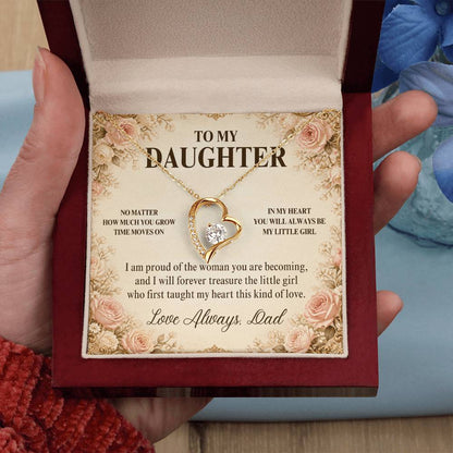 C27 - No Matter How Much You Grow There Will Always Be A Little Girl I Love Beyond Words - Forever Love Necklace