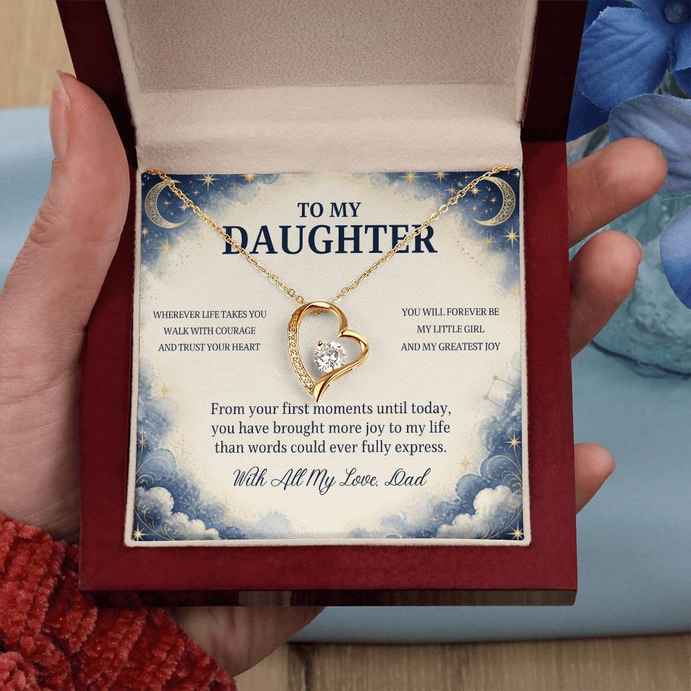 C77 - No Matter How Much You Grow There Will Always Be A Little Girl I Love Beyond Words - Forever Love Necklace