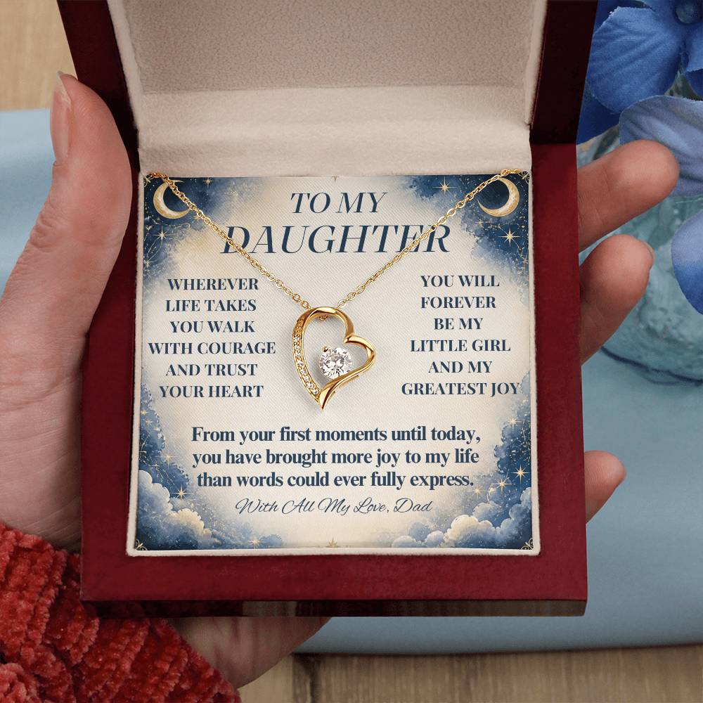 C277 - No Matter How Much You Grow There Will Always Be A Little Girl I Love Beyond Words - Forever Love Necklace