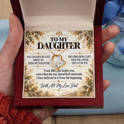 C245 - I Will Always Celebrate The Woman You Become And Treasure The Little Girl You Were - Forever Love Necklace