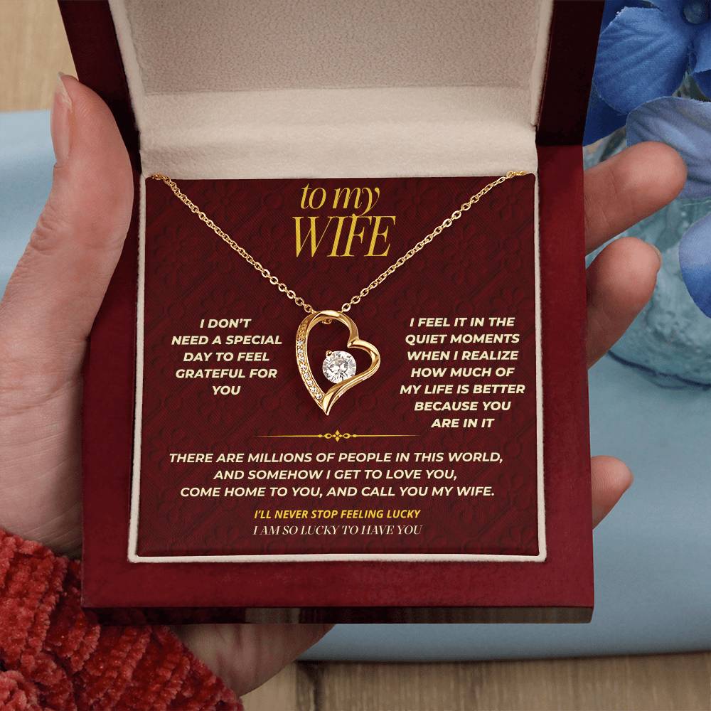 S112 - You Make Me Feel Lucky Every Day – Forever Love Necklace From Husband