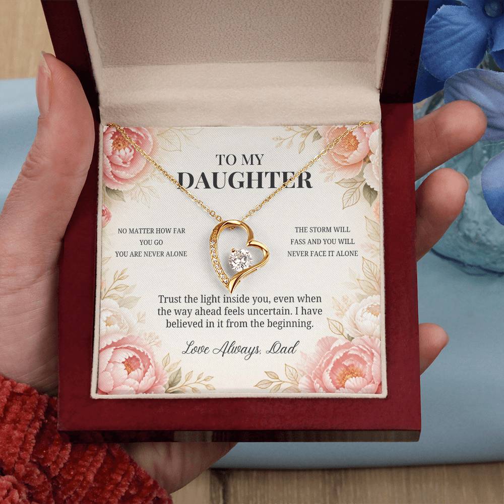 C80 - Whenever You Look Back Know There Has Always Been A Dad Proudly Standing Behind You - Forever Love Necklace