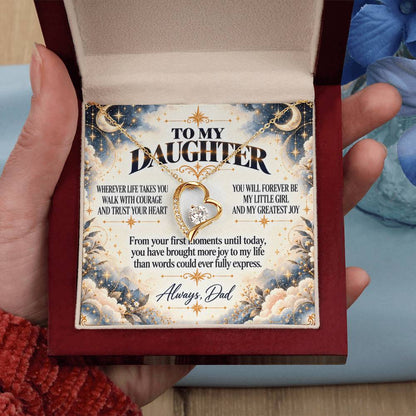 C402 - Wherever Life Takes You May You Always Feel Dad’s Love Guiding Your Heart - Forever Love Necklace