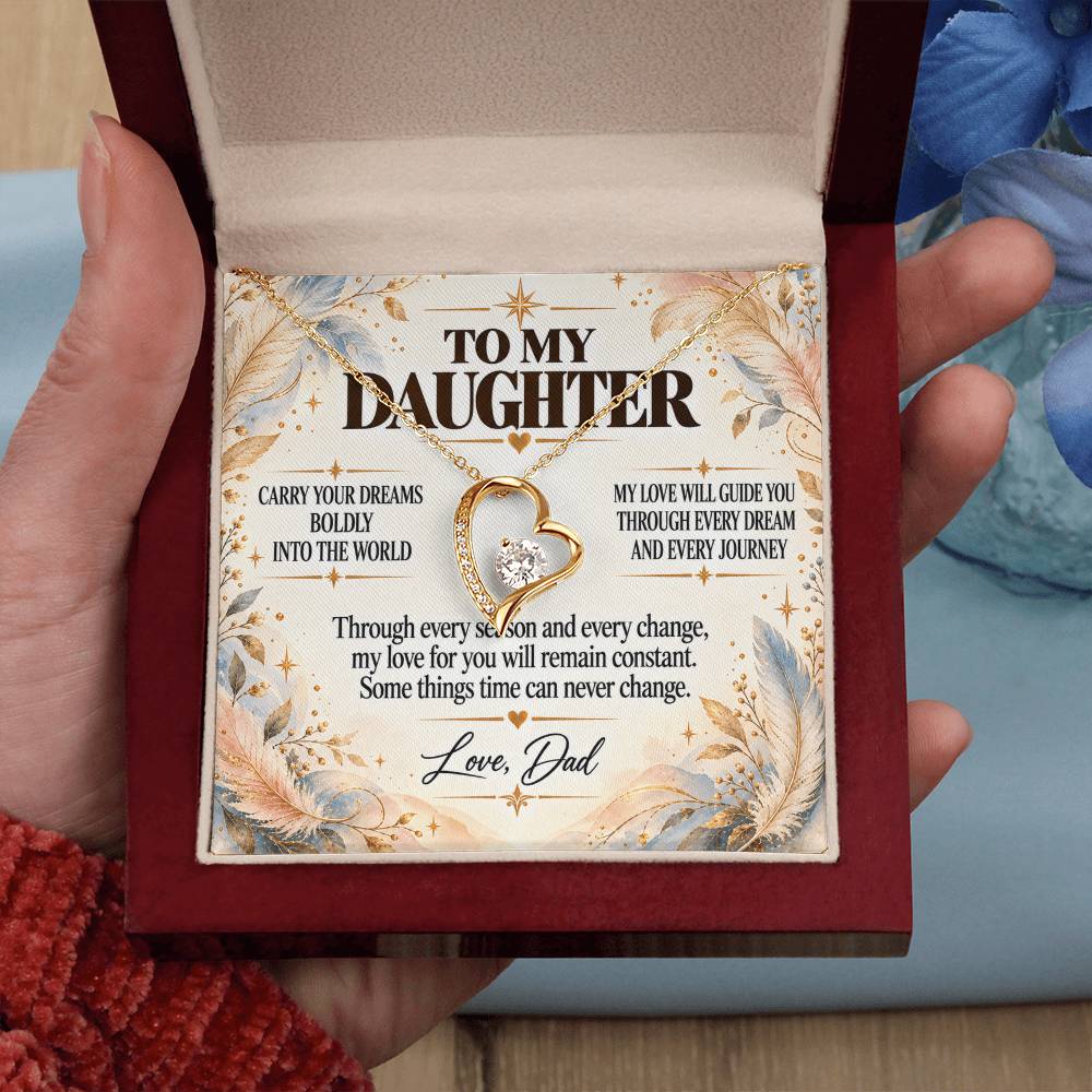 C243 - Wherever Tomorrow Leads You Remember You Have Already Made Your Dad Incredibly Proud - Forever Love Necklace