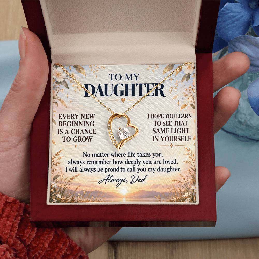 C266 - May Every New Beginning Remind You That Dad Will Always Stand Behind You - Forever Love Necklace