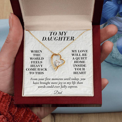 C172 - When The World Feels Heavy Remember You Will Always Have A Place In Dad’s Heart - Forever Love Necklace