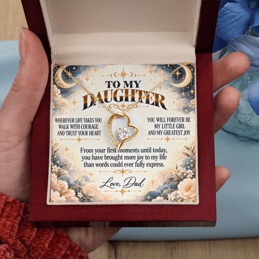 C427 - No Matter How Much You Grow There Will Always Be A Little Girl I Love Beyond Words - Forever Love Necklace