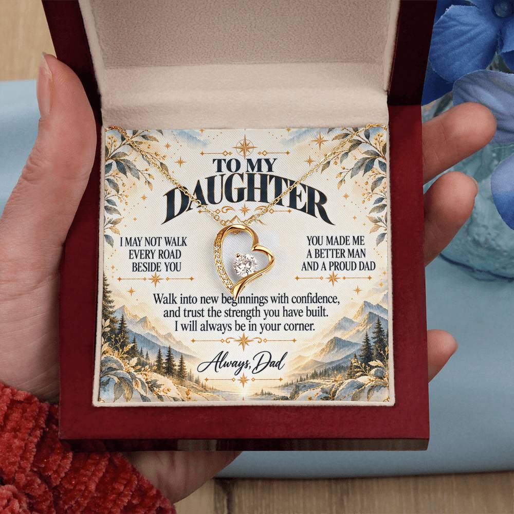 C474 - I May Not Walk Every Road Beside You But My Love Will Travel Every Mile With You - Forever Love Necklace