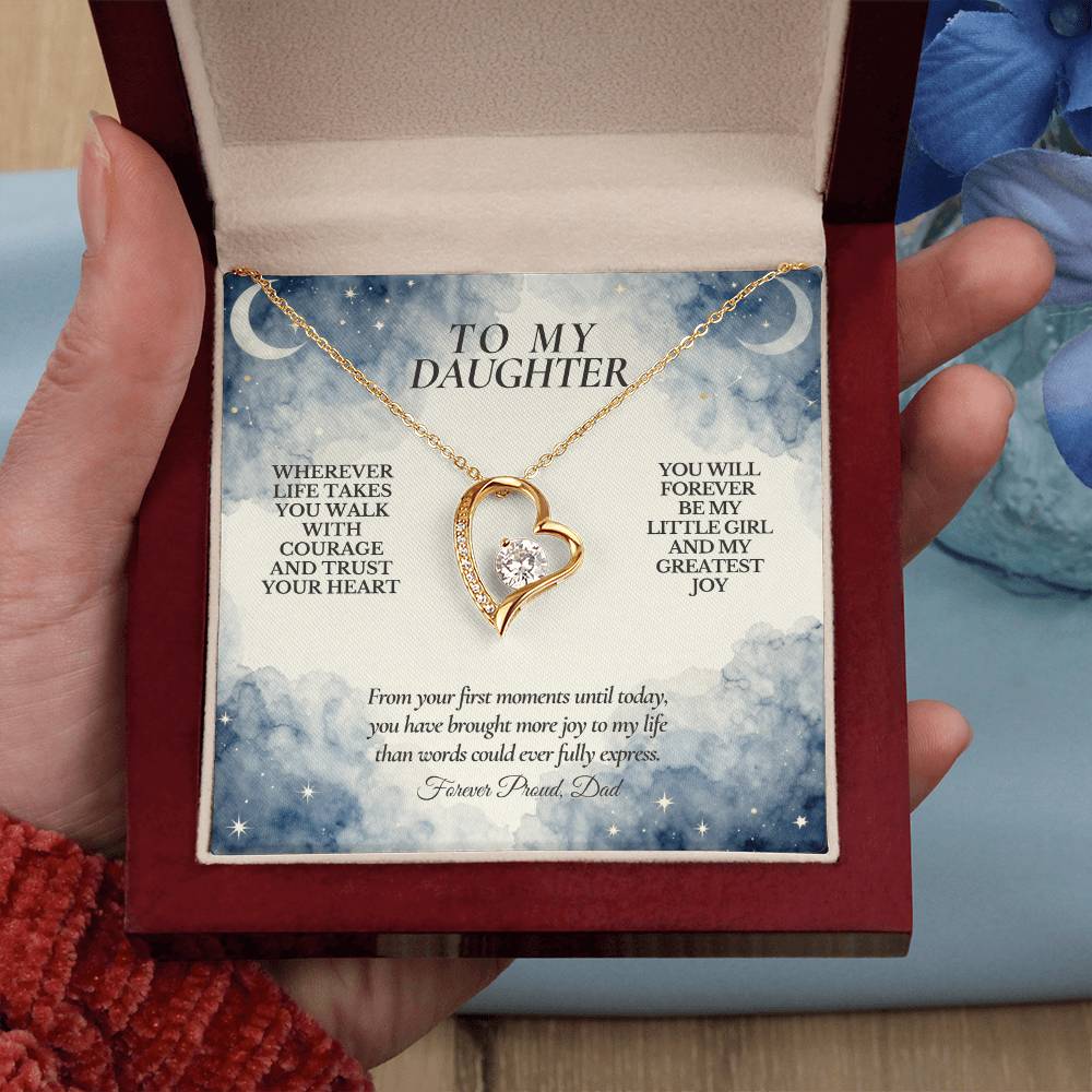 C127 - No Matter How Much You Grow There Will Always Be A Little Girl I Love Beyond Words - Forever Love Necklace