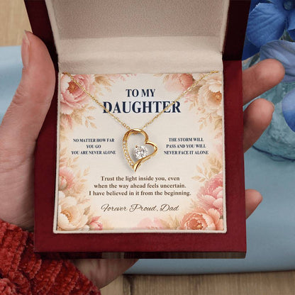 C55 - No Matter How Far You Go You Will Always Carry A Piece Of Dad’s Heart With You - Forever Love Necklace