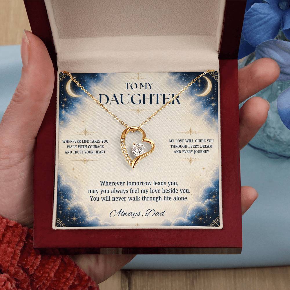 C2 - Wherever Life Takes You May You Always Feel Dad’s Love Guiding Your Heart - Forever Love Necklace