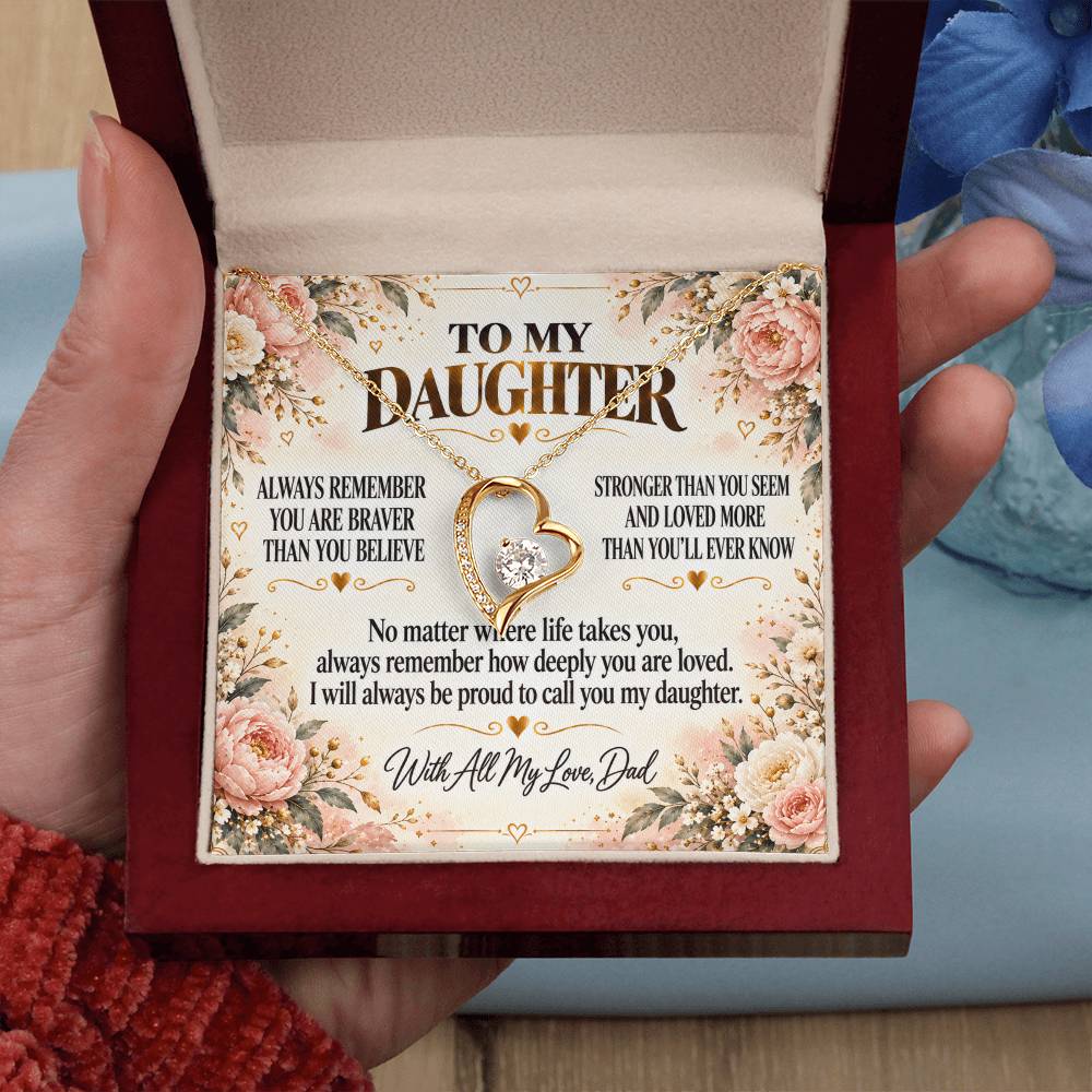 C301 - Always Remember How Deeply You Are Loved And How Proud Dad Will Always Be - Forever Love Necklace