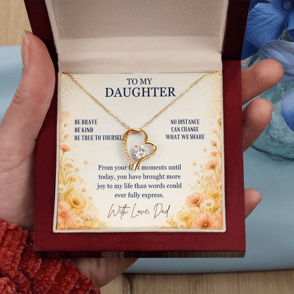 C57 - Be Brave Be Kind And Never Forget Your Dad Will Always Believe In You - Forever Love Necklace