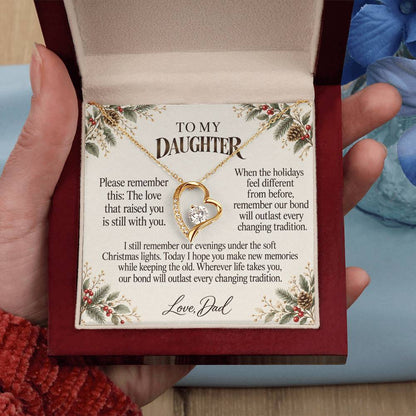 C556 - The Christmas Lights We Shared And Quiet Words For Your Hardest Days - Forever Love Necklace