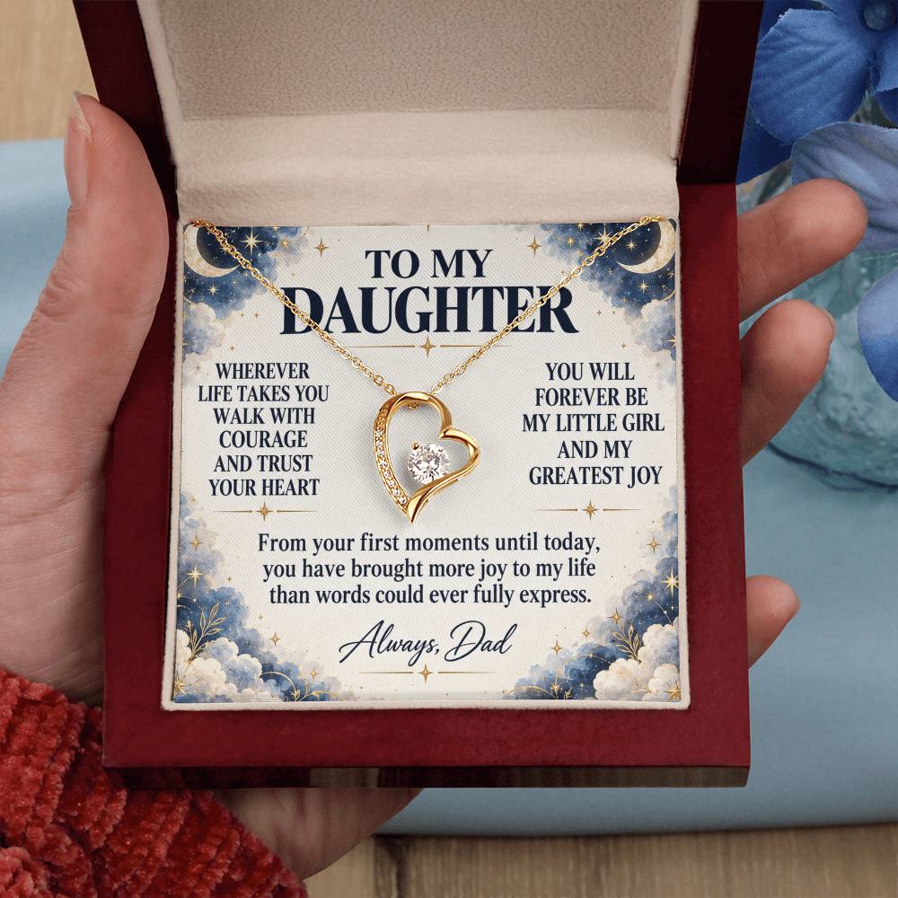 C202 - Wherever Life Takes You May You Always Feel Dad’s Love Guiding Your Heart - Forever Love Necklace