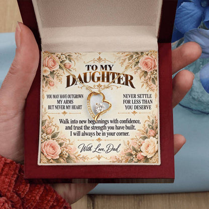 C330 - Whenever You Look Back Know There Has Always Been A Dad Proudly Standing Behind You - Forever Love Necklace