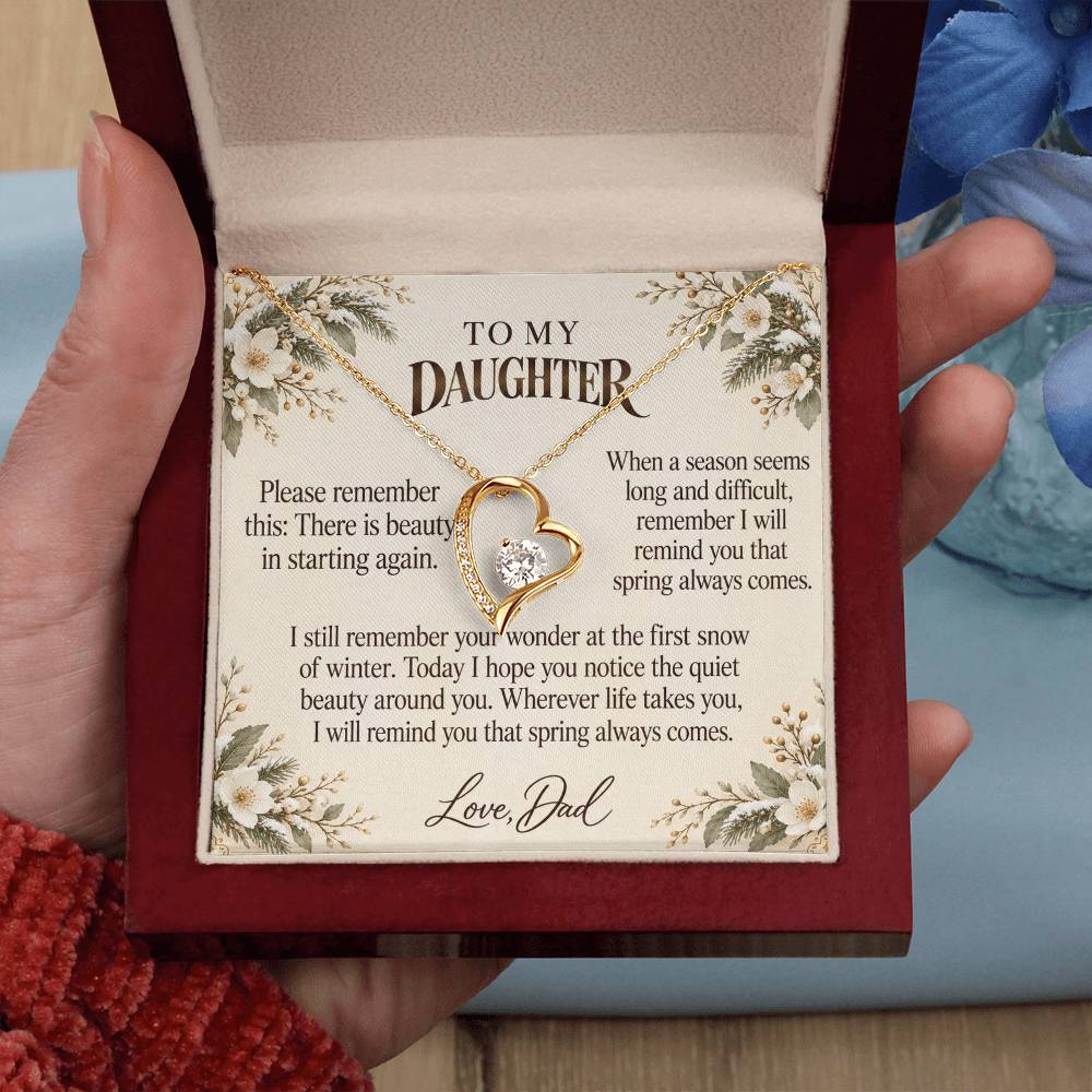 C561 - The First Snowfall And Quiet Words For Your Hardest Days - Forever Love Necklace
