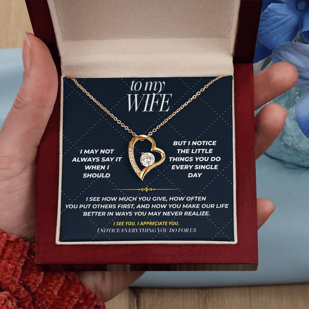 S107 - I Notice More Than I Say – Forever Love Necklace From Husband