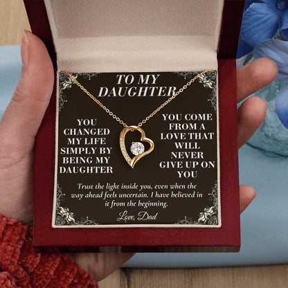 C195 - I Will Always Celebrate The Woman You Become And Treasure The Little Girl You Were - Forever Love Necklace