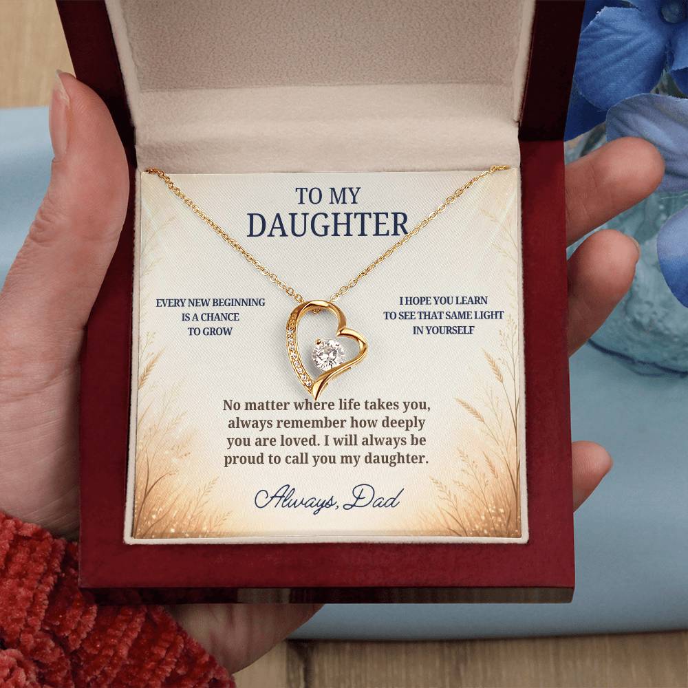 C66 - May Every New Beginning Remind You That Dad Will Always Stand Behind You - Forever Love Necklace